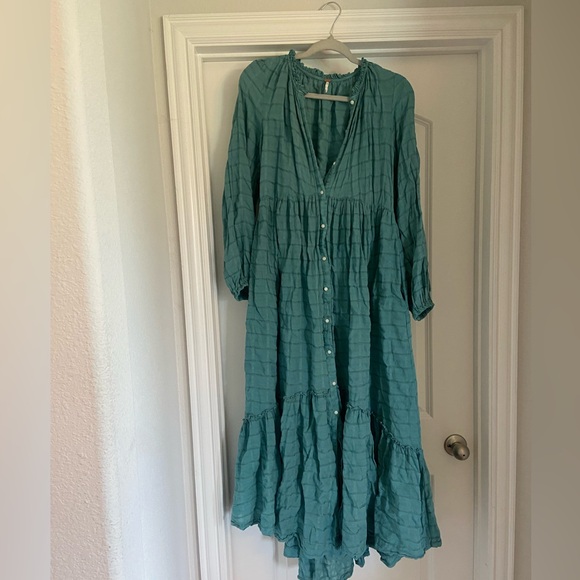 Free People Edie Maxi Dress in Teal - Picture 3 of 6